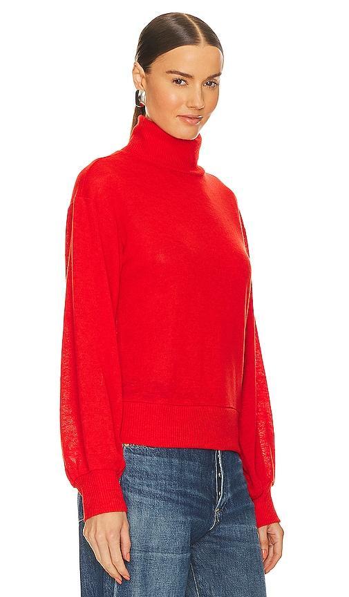 Sanctuary Ruched Sleeve Turtleneck Top (Toasted Marshmallow) Women's Clothing Product Image