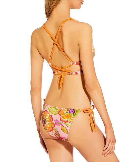 GB Bright Bloom Scrunchie Textured Side Tie Swim Bottom Product Image