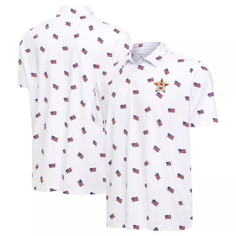 Men's Antigua White Houston Astros  Americana Polo, Size: Medium Product Image