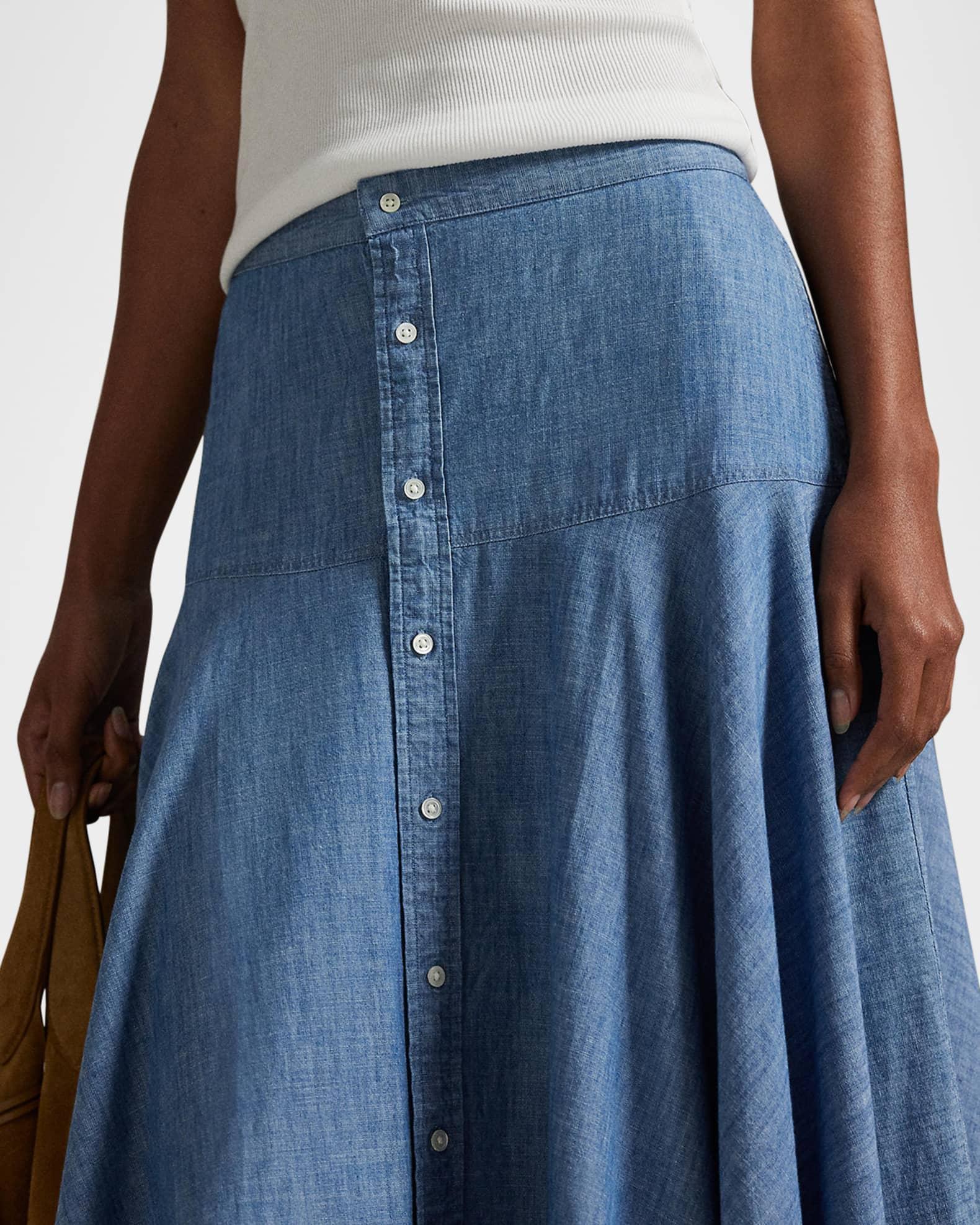Cotton Chambray Maxi Skirt Product Image