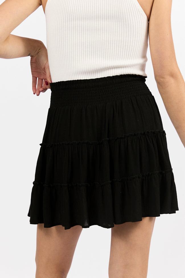 Through The Garden Black Longer Length Solid Mini Skort Product Image