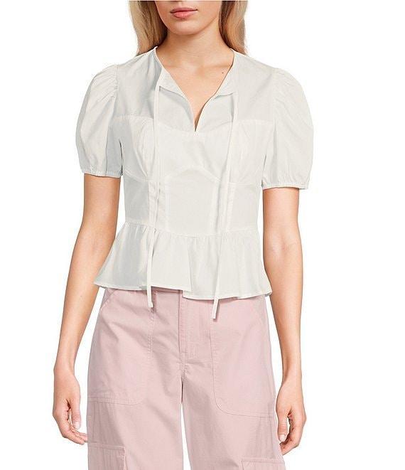 GB Woven Peplum Poplin Top Product Image