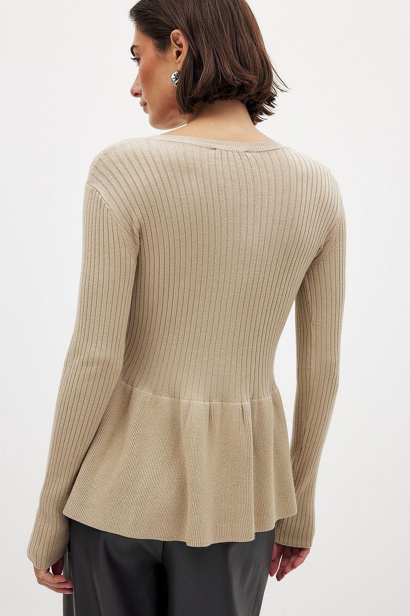 Knitted Peplum Top Product Image