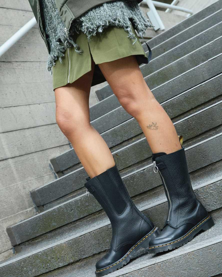 Women's 1B99 Front Zip Leather Lace Up Boots Product Image