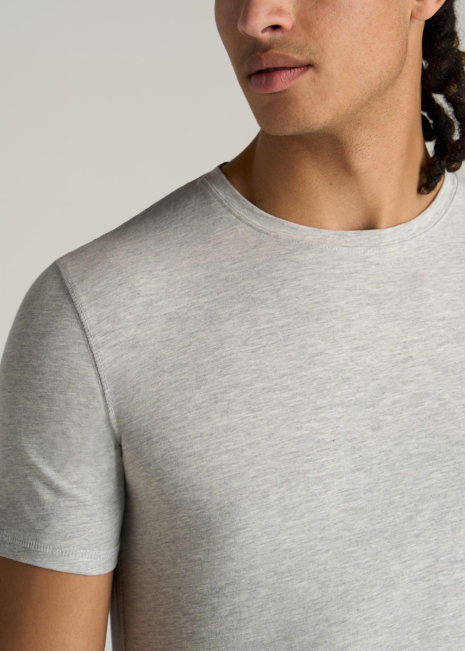 The Essential SLIM-FIT Crewneck Tee for Tall Men in Grey Mix Product Image