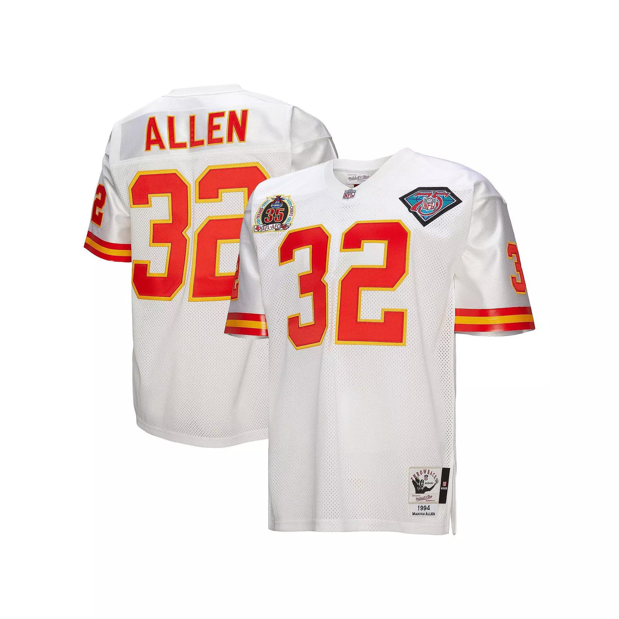 Men's Mitchell & Ness Marcus Allen White Kansas City Chiefs 1994 Authentic Throwback Retired Player Jersey, Size: 40 Product Image