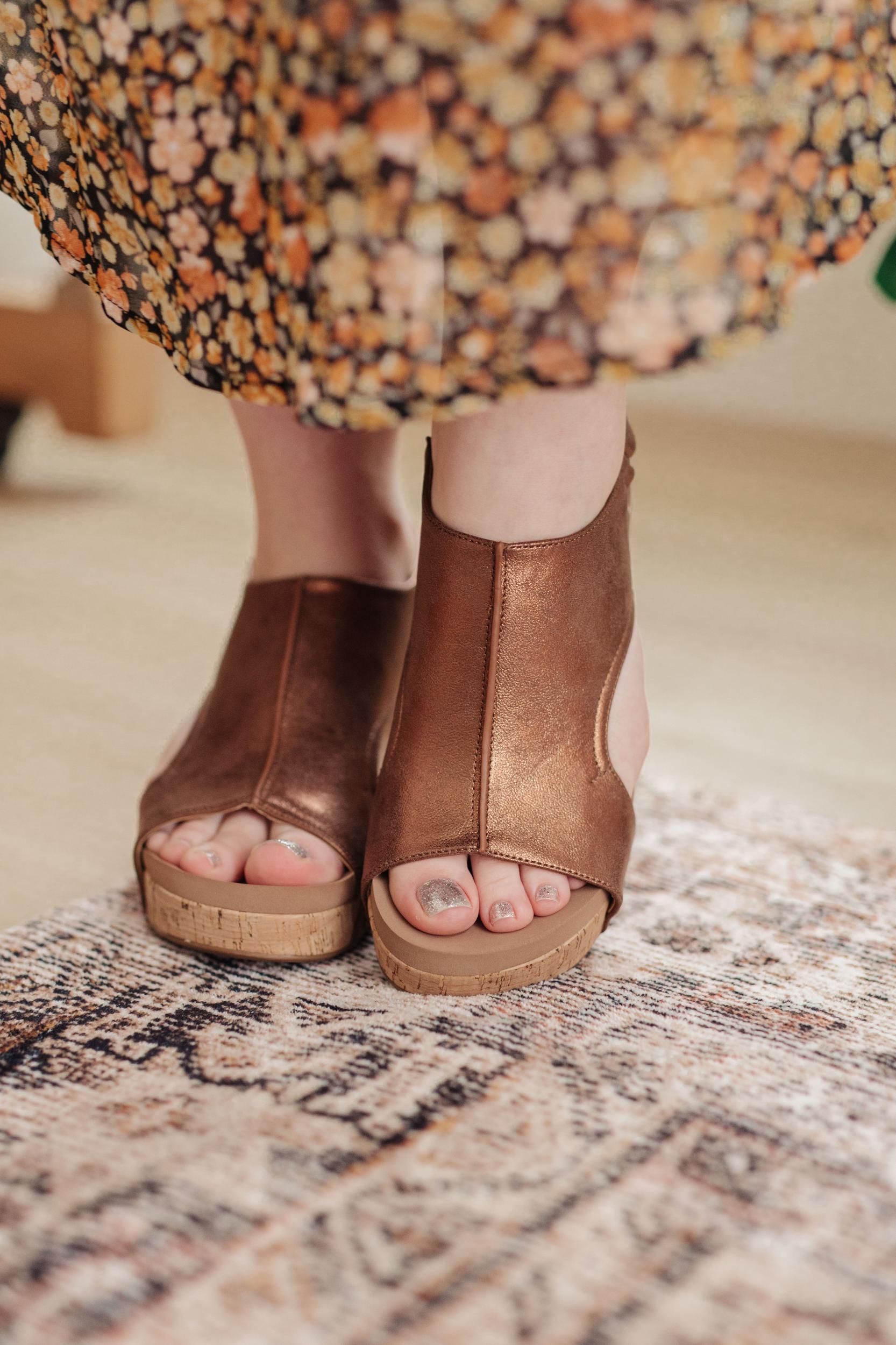 Walk This Way Wedge Sandals in Antique Bronze (Online Exclusive) Product Image