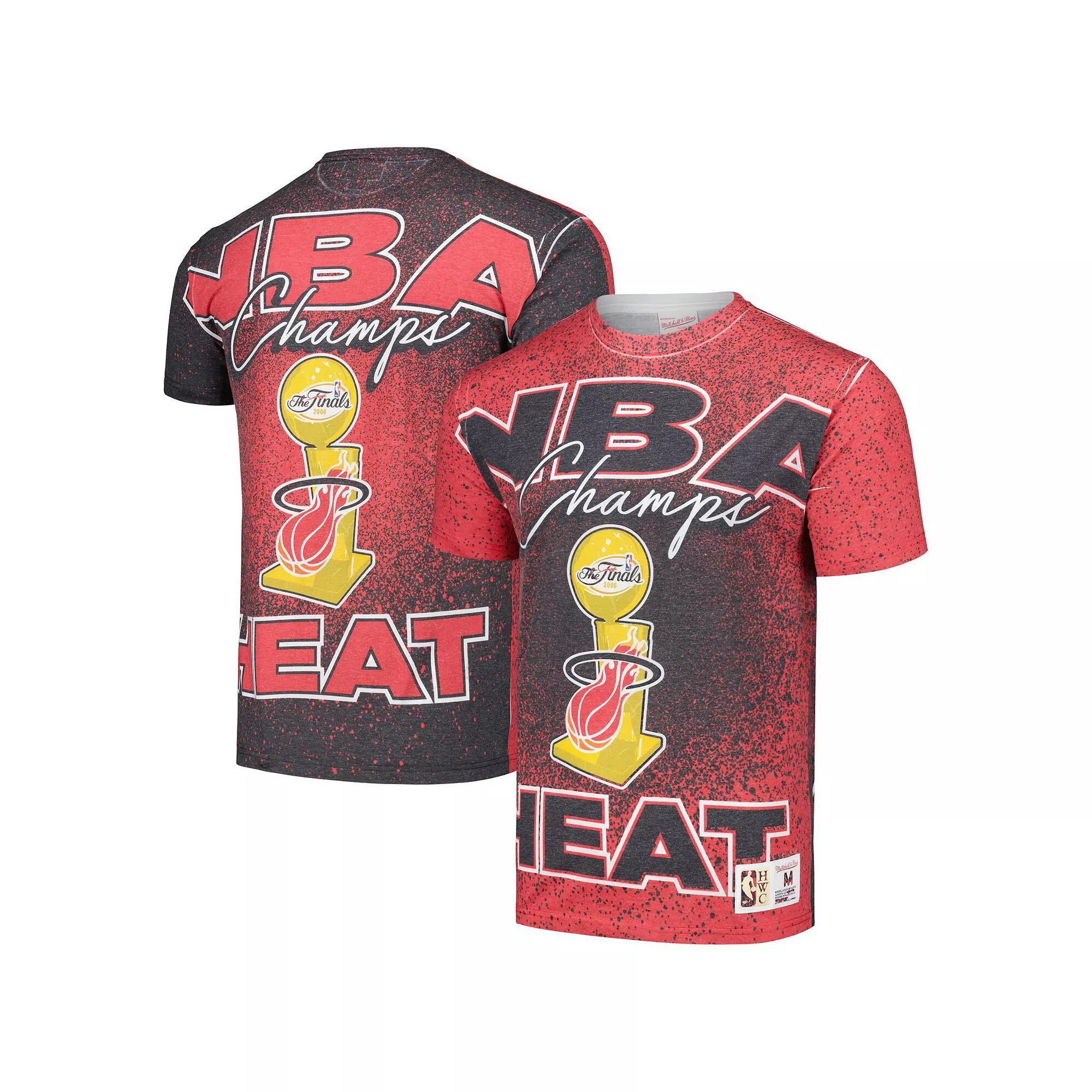 Men's Mitchell & Ness Red Miami Heat Hardwood Classics 2006 NBA Champions Champ City T-Shirt, Size: Medium Product Image