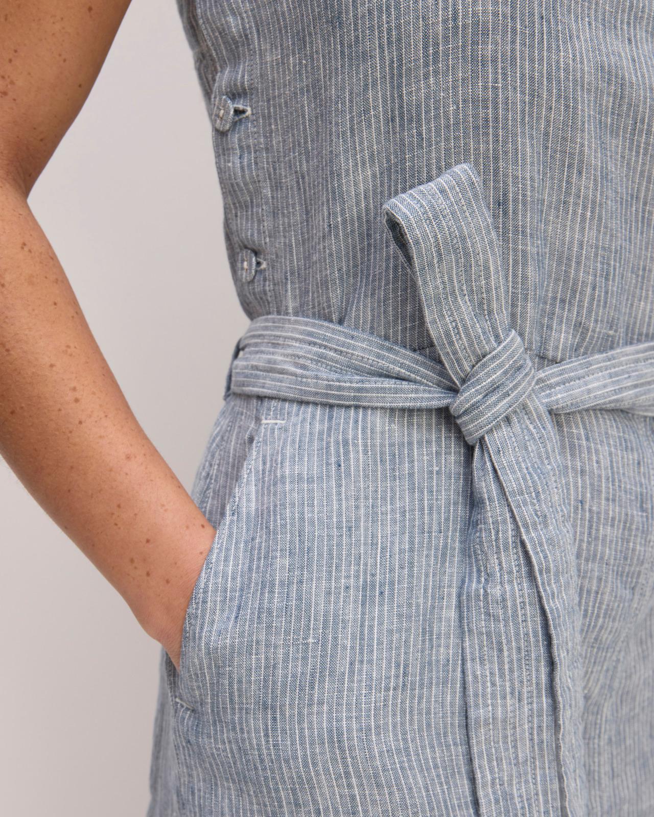 The Linen Side-Button Jumpsuit Product Image