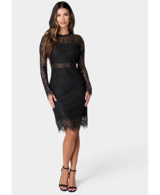bebe Womens Bandeau Lace Dress Product Image