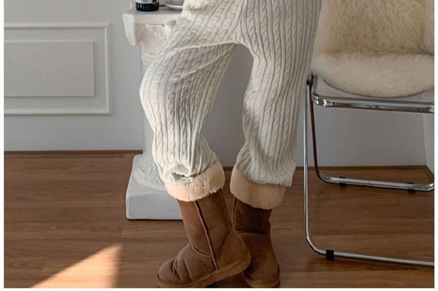 Fleece Turtleneck Plain Loose-Fit Zip-Up Jacket Product Image