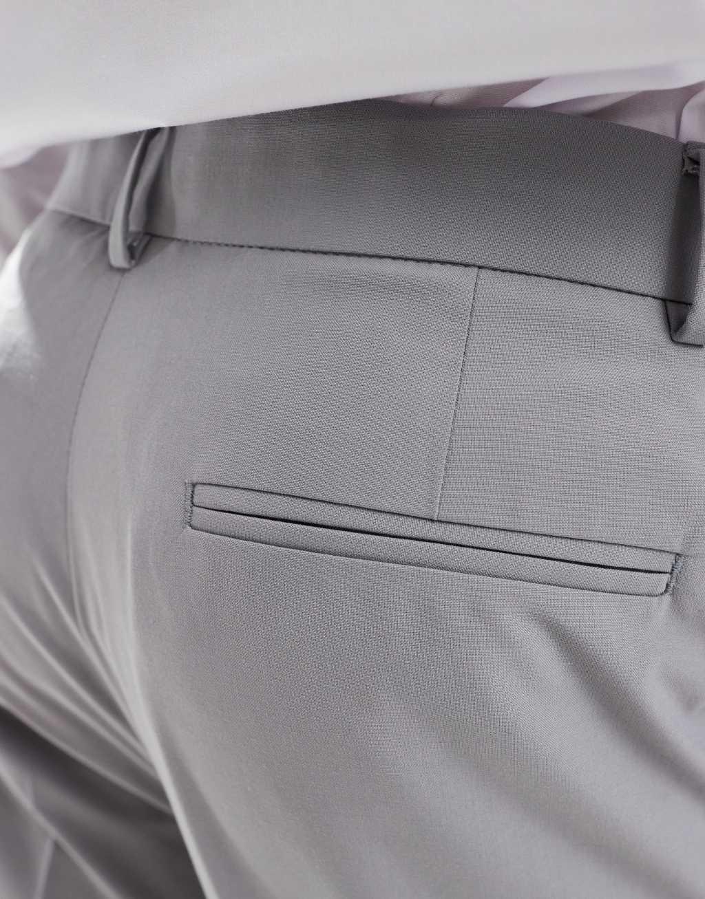 ASOS DESIGN smart tapered fit pants in light gray Product Image