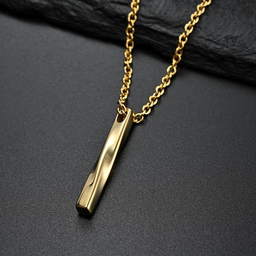 Stainless Steel Bar Pendant Necklace Product Image