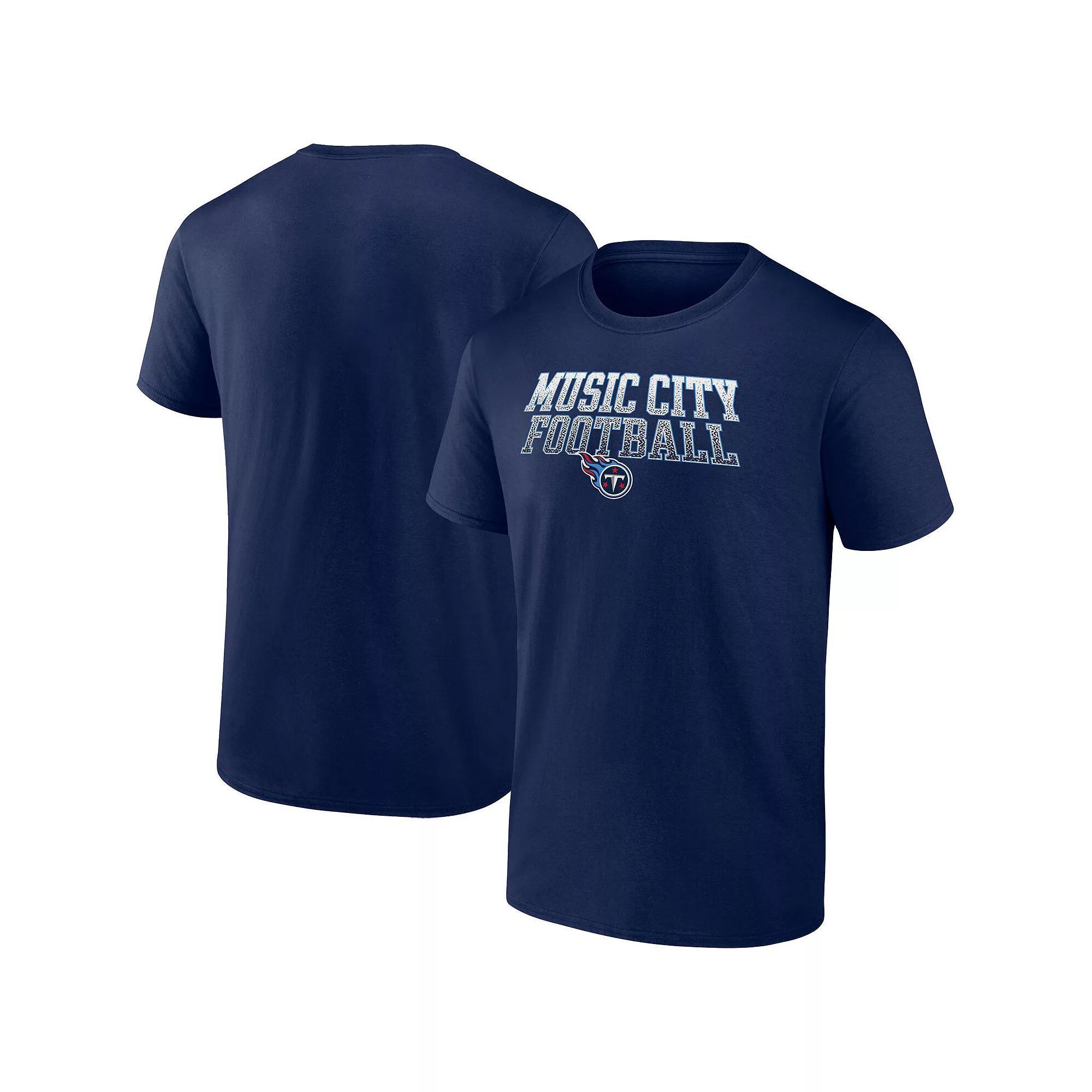 Men's Fanatics Branded Navy Tennessee Titans Big & Tall Music City Football Statement T-Shirt, Size: 1XB, Blue Product Image