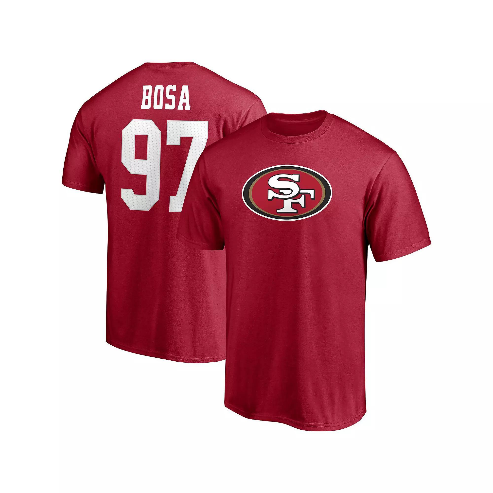 Men's Fanatics Branded Nick Bosa Scarlet San Francisco 49ers Player Icon Name & Number T-Shirt, Size: Large, Red Product Image