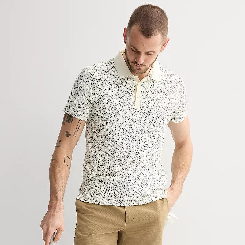 Men's FLX Print Performance Polo, Size: Small, Blue Topography Product Image