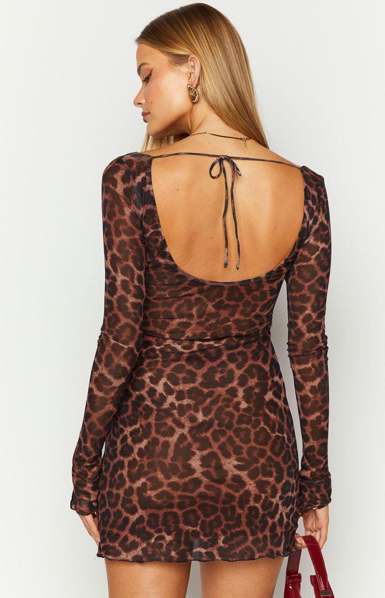 Kitta Leopard Print Long Sleeve Mini Dress Girls Product Image