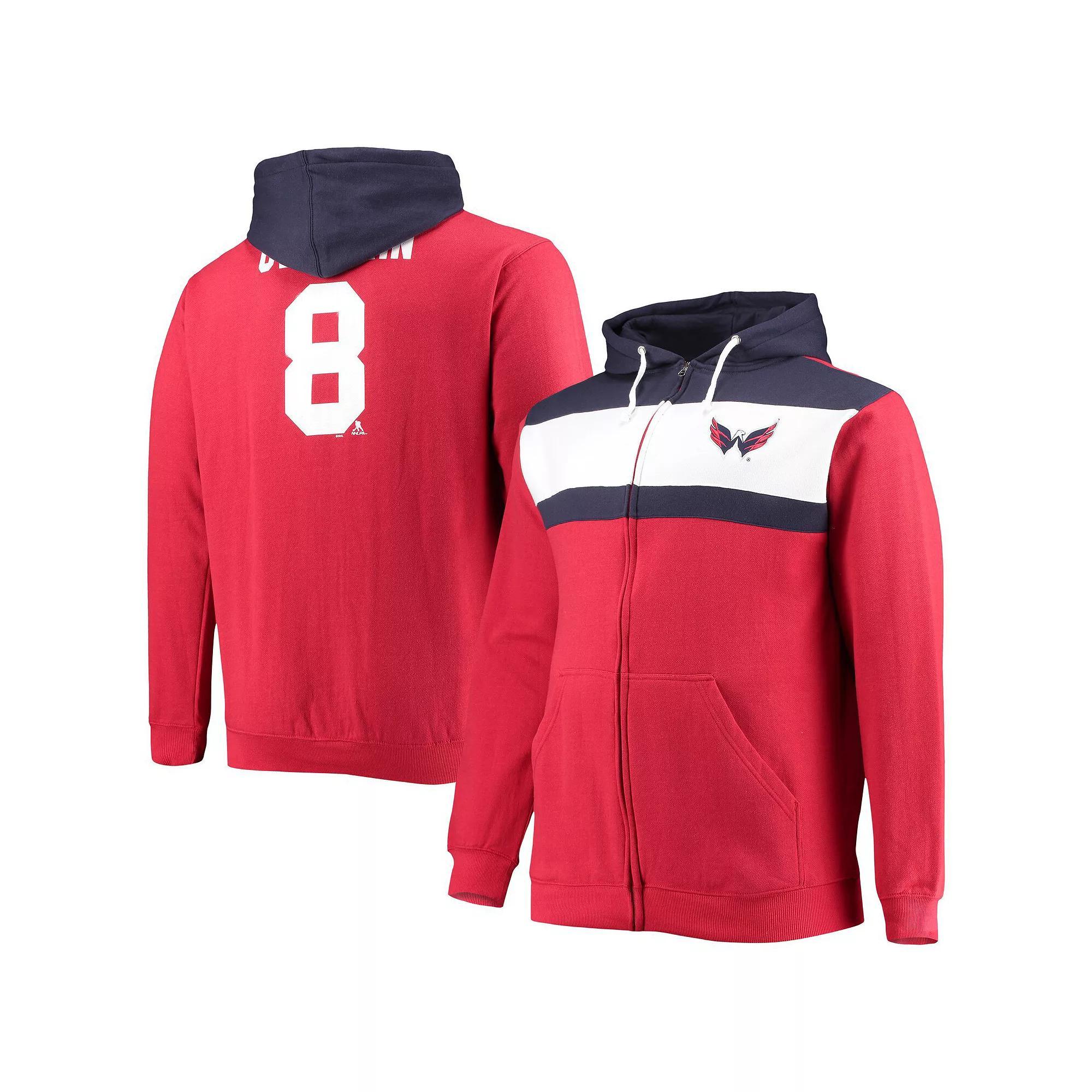 Men's Profile Alexander Ovechkin Red Washington Capitals Big & Tall Colorblock Full-Zip Hoodie, Size: 2XB Product Image