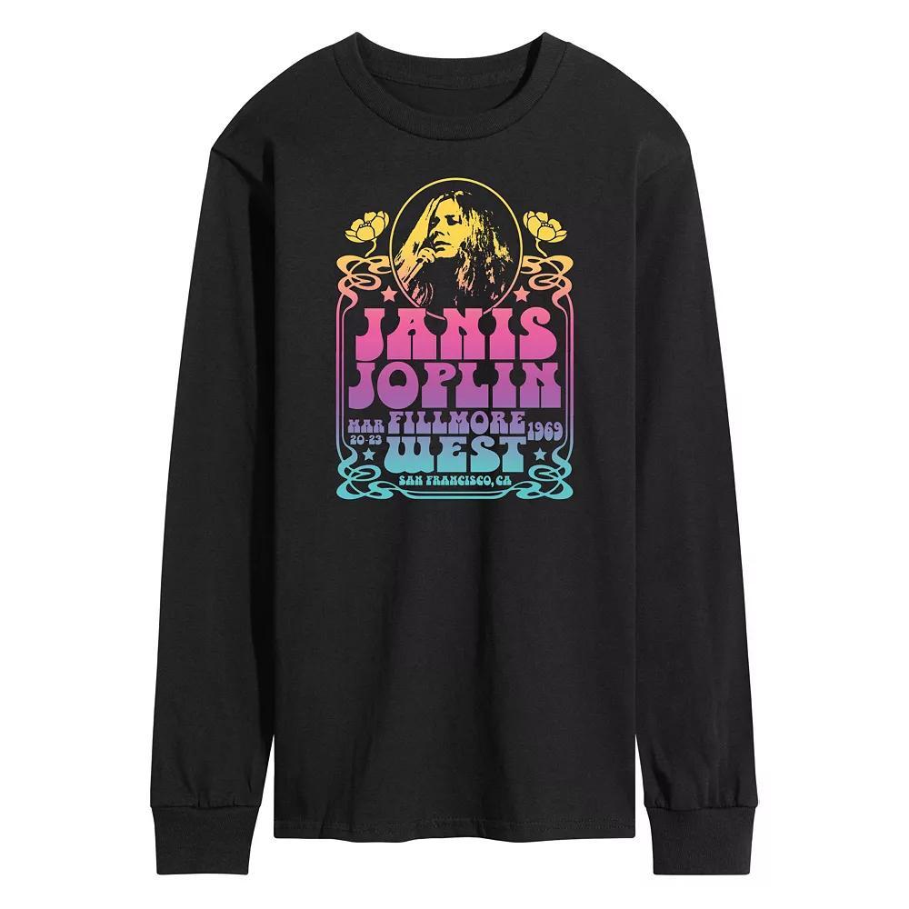 Men's Janis Joplin Fillmore Long Sleeve Tee, Size: Large, Black Product Image