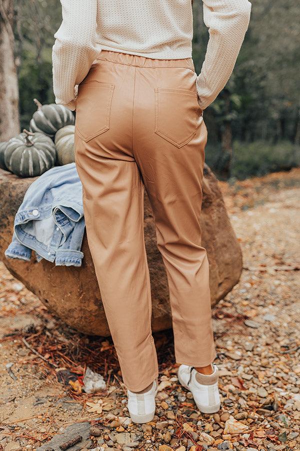 Austin Nights Faux Leather Pants In Iced Latte Product Image