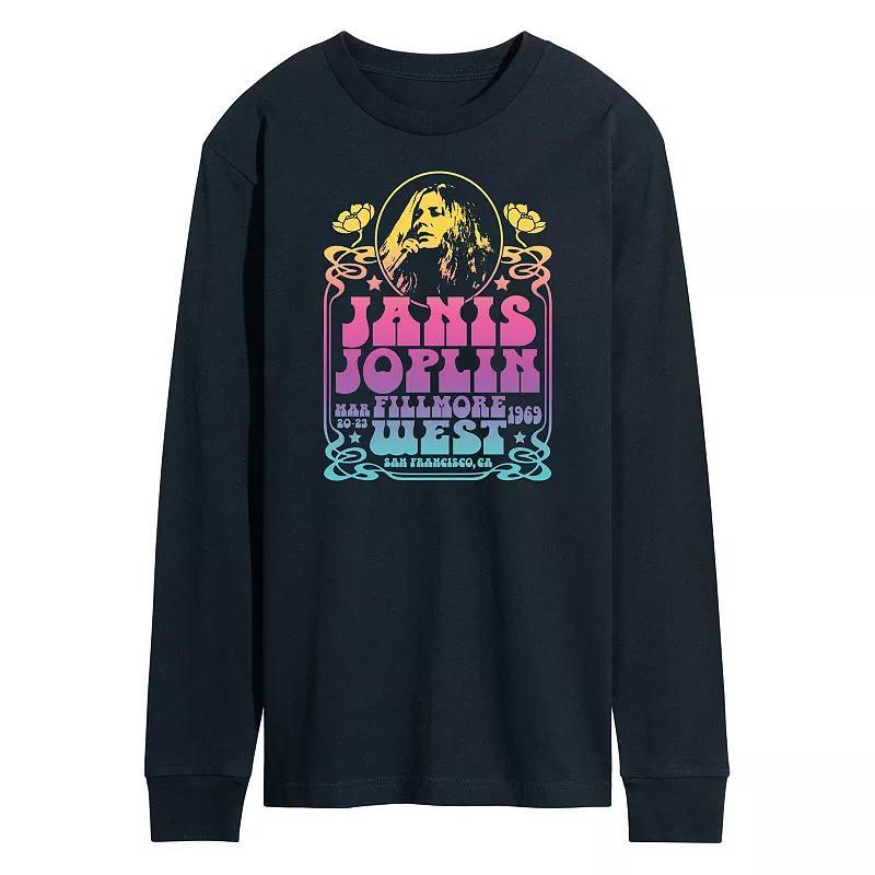 Mens Janis Joplin Fillmore Long Sleeve Tee Blue Product Image