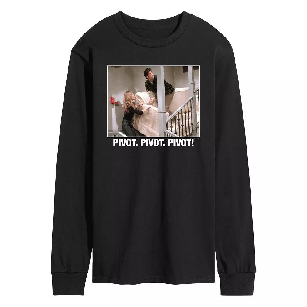 Mens Friends Pivot Long Sleeve Graphic Tee Heather Grey Product Image