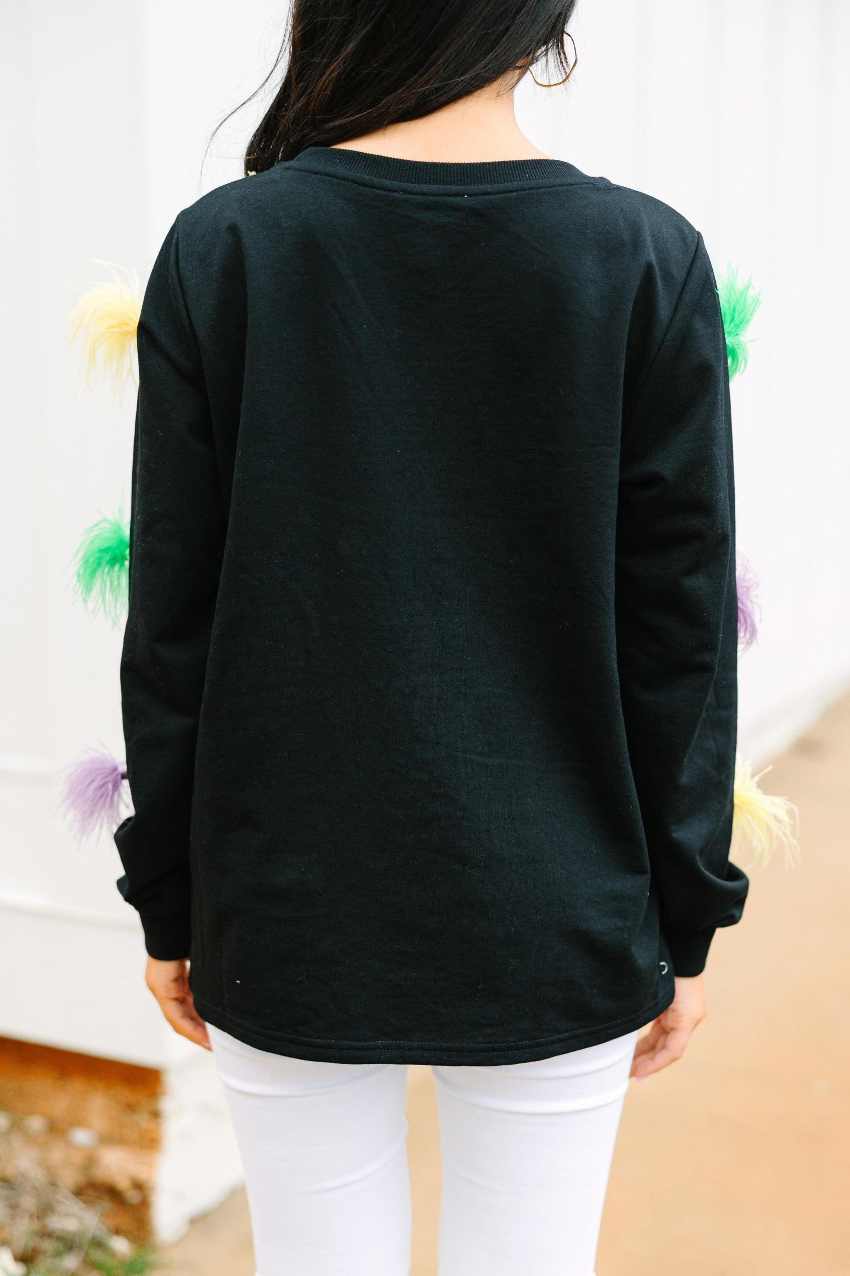 Float On Black Feather Top Female Product Image