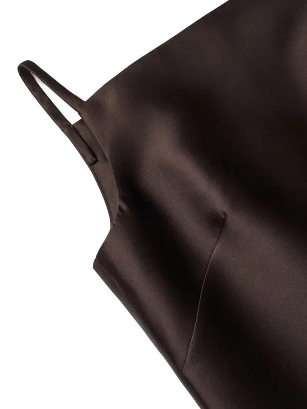 VALENTINO Mini Strap Mini Dress In Brown Product Image