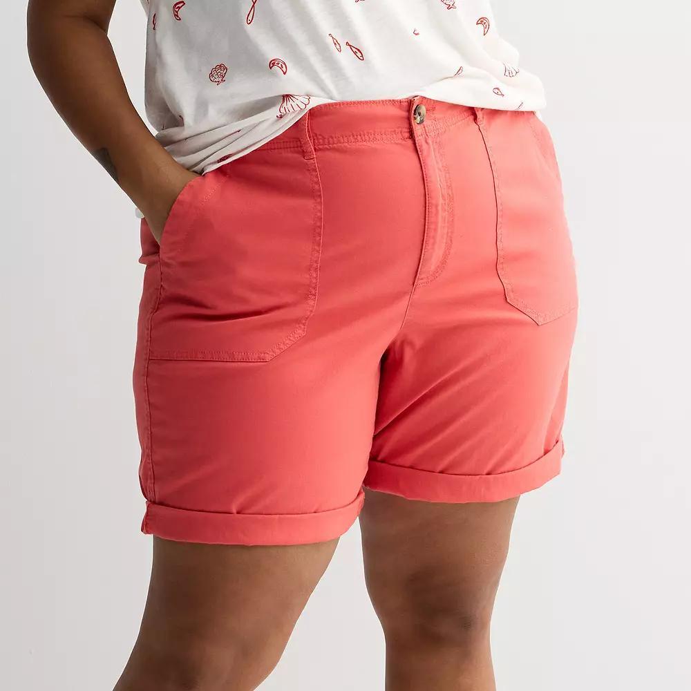 Plus Size Sonoma Goods For Life Utility Bermuda Shorts, Womens Product Image