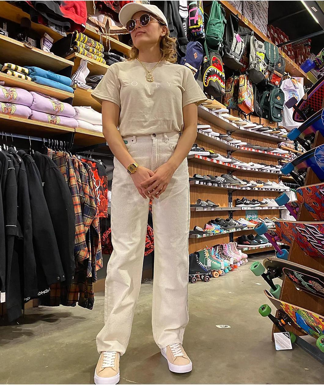 Empyre Tori Off-White Corduroy Skate Pants Product Image