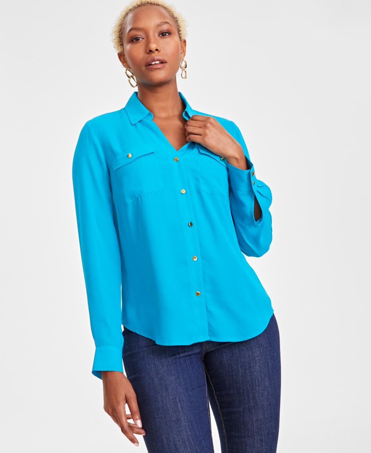 I.n.c. International Concepts Womens Collared Button-Down Blouse, Xs-3X, Created for Macys Product Image