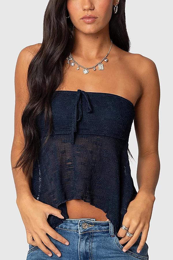 Edikted Embroidered Sheer Strapless Top Womens at Urban Outfitters Product Image