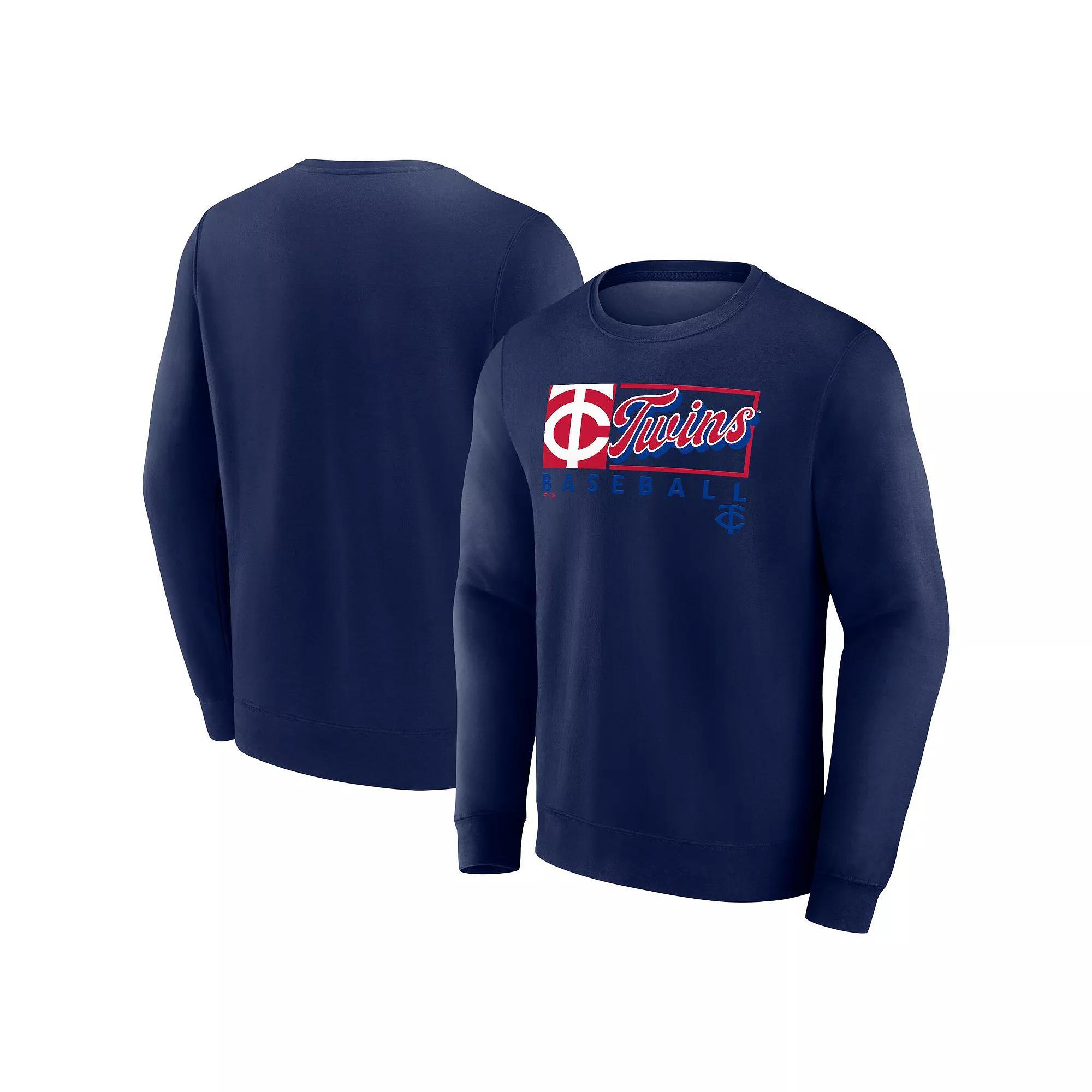 Men's Fanatics Navy Minnesota Twins Focus Fleece Pullover Sweatshirt, Size: 3XL, Blue Product Image