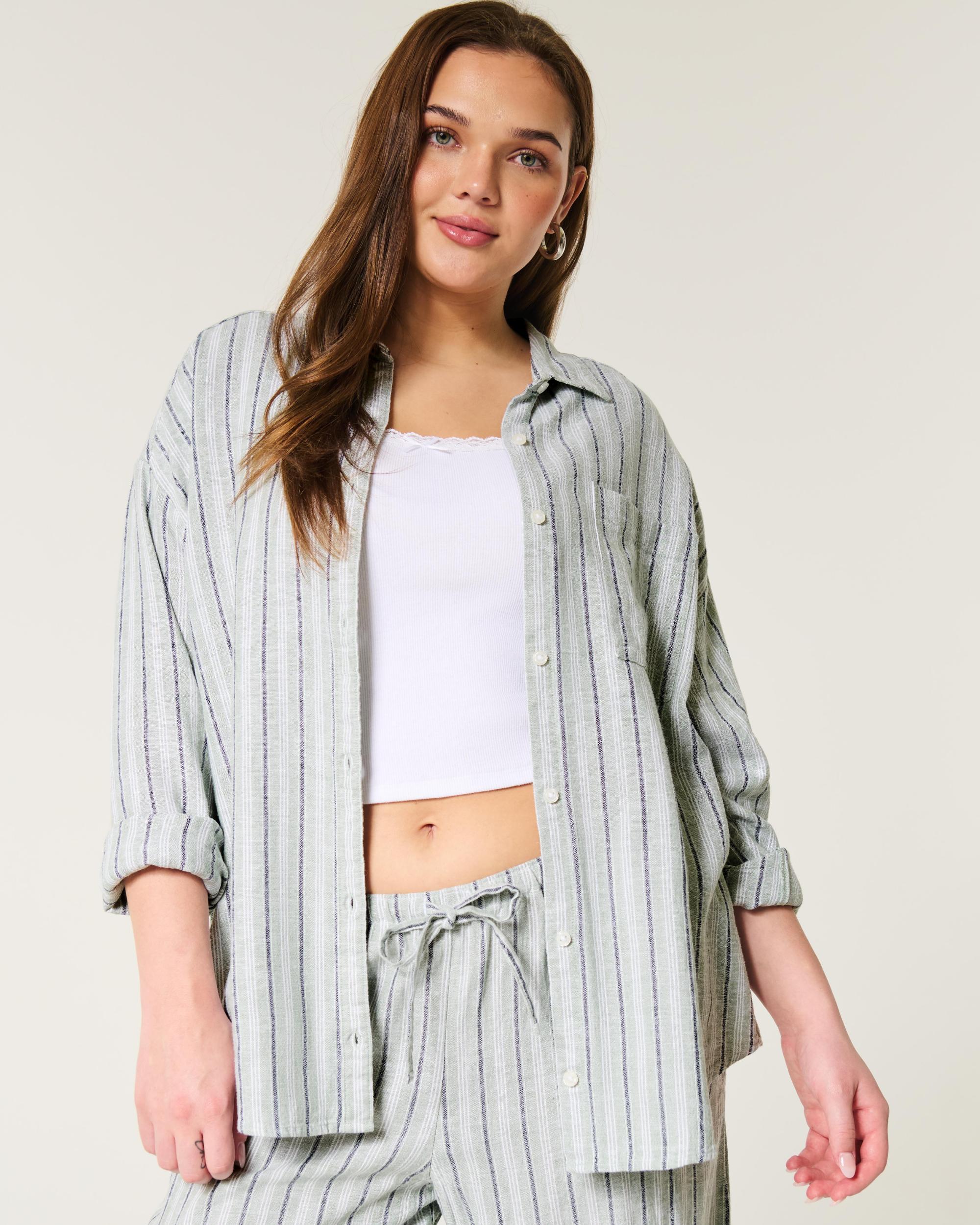 Oversized Linen-Blend Shirt Product Image