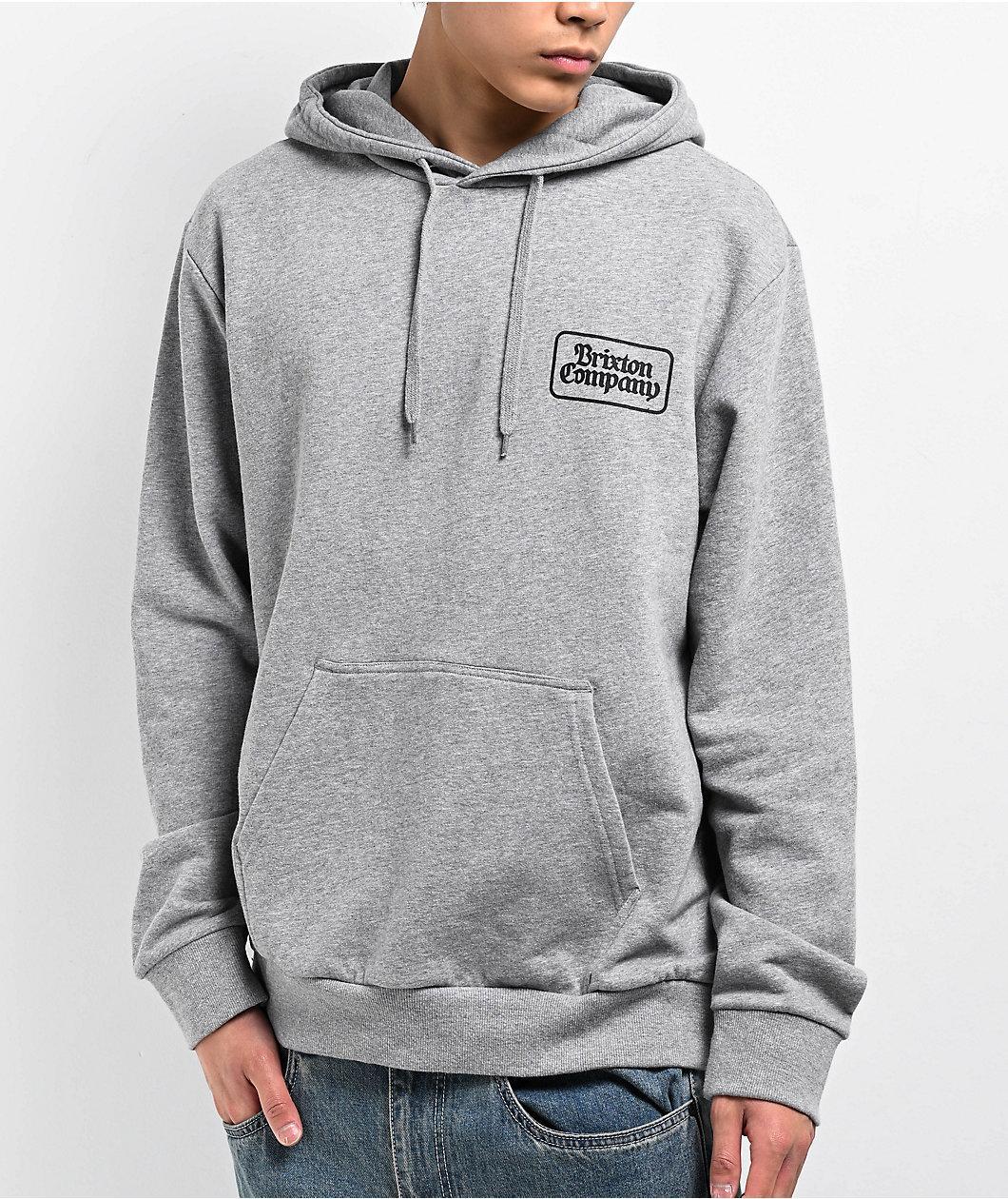 Brixton Norvell Heather Grey Hoodie Product Image