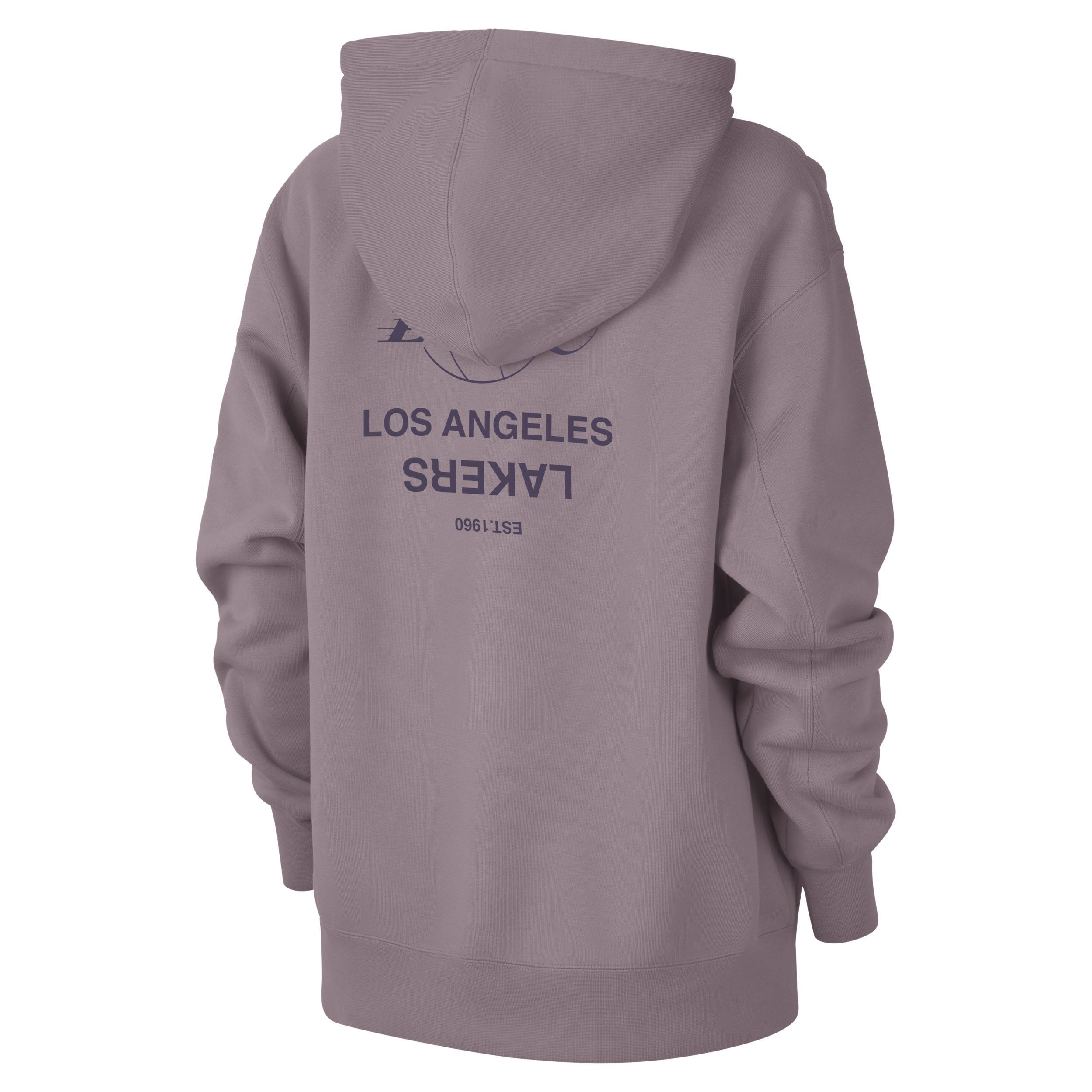 Nike Women's Los Angeles Lakers Flight Fleece Jordan NBA Satin-Lined Pullover Hoodie Product Image