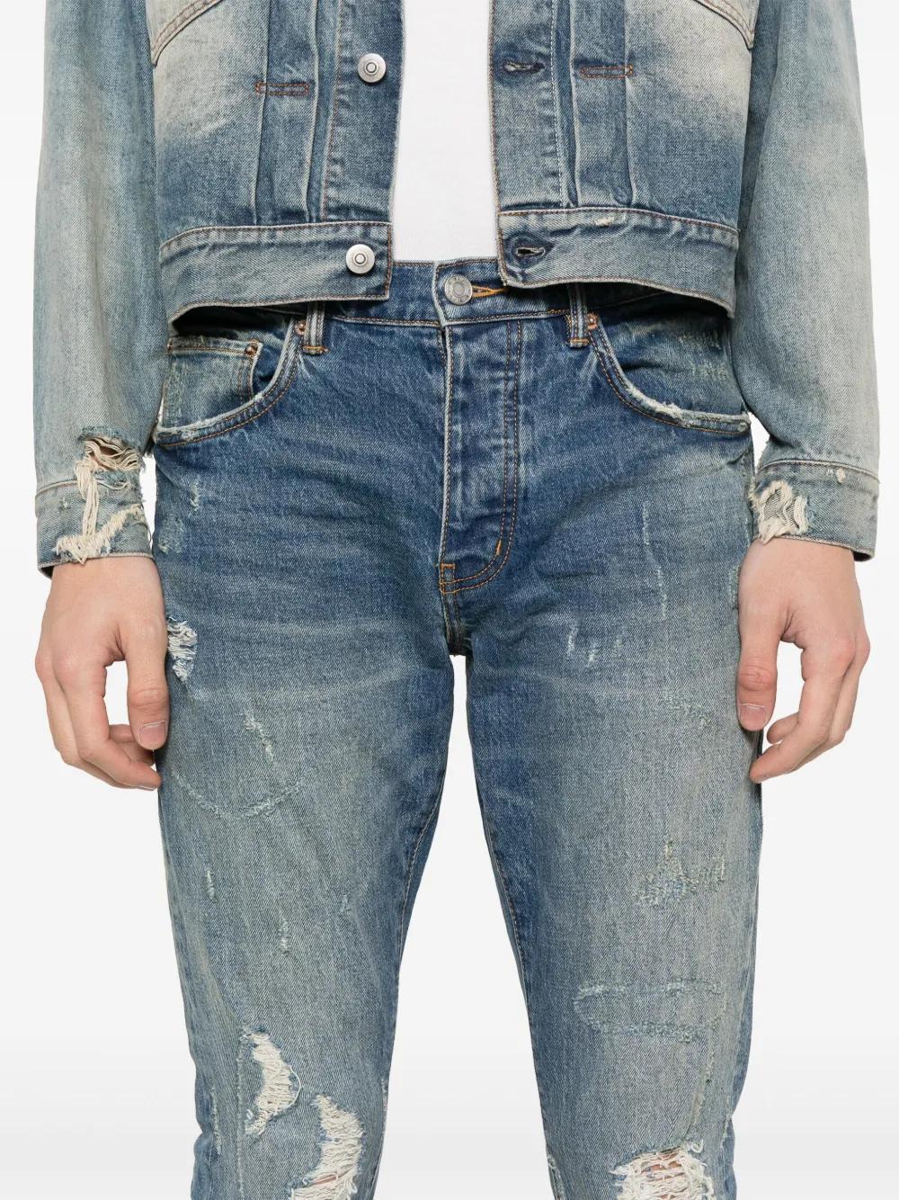 P001 distressed slim-fit jeans Product Image