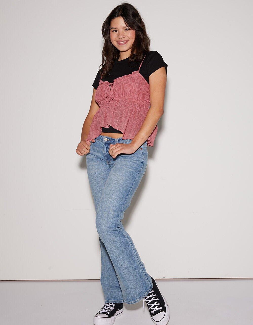 RSQ Womens Low Rise Flare Jeans - LIGHT WASH Product Image