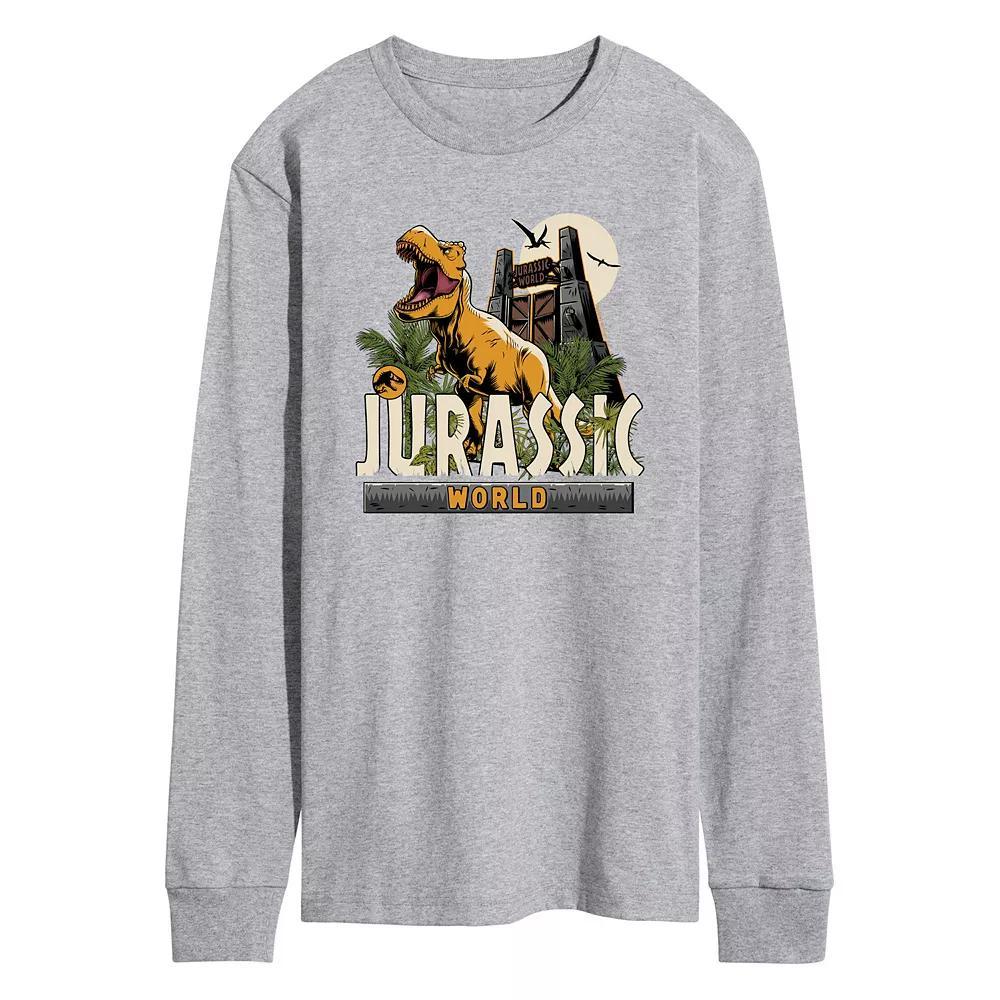 Mens Jurassic World T Rex Long Sleeve Graphic Tee Blue Product Image