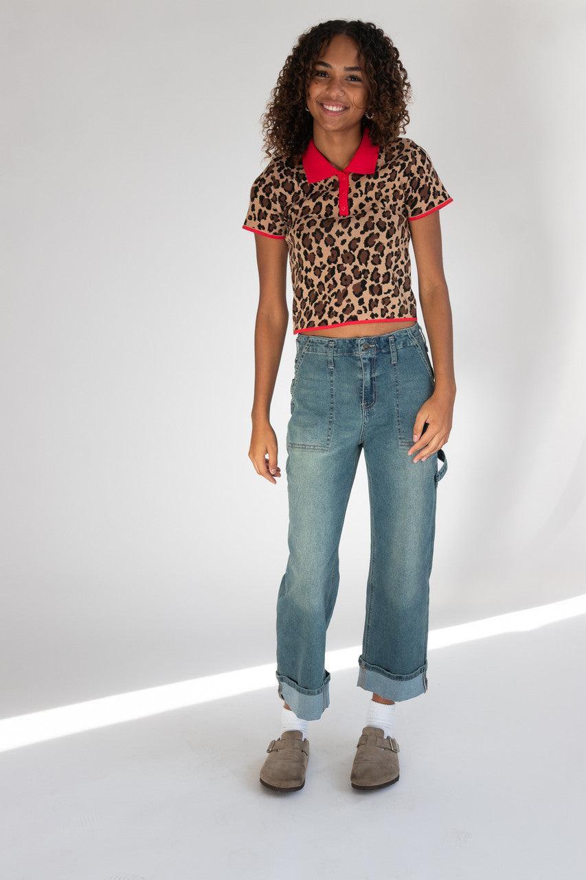 Cuffed Buckle Back Carpenter Jeans Product Image