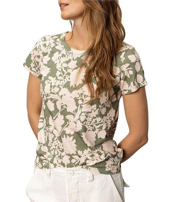 Sanctuary The Perfect Tee Crew Neck Mint Leaves Print Short Sleeve Top Product Image