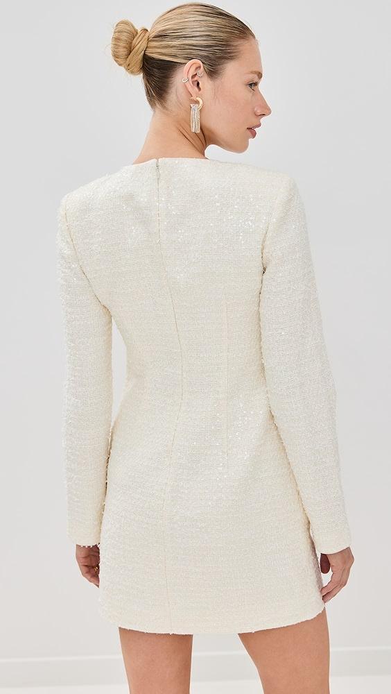 Self Portrait Cream Boucle Diamante Bow Mini Dress | Shopbop Product Image