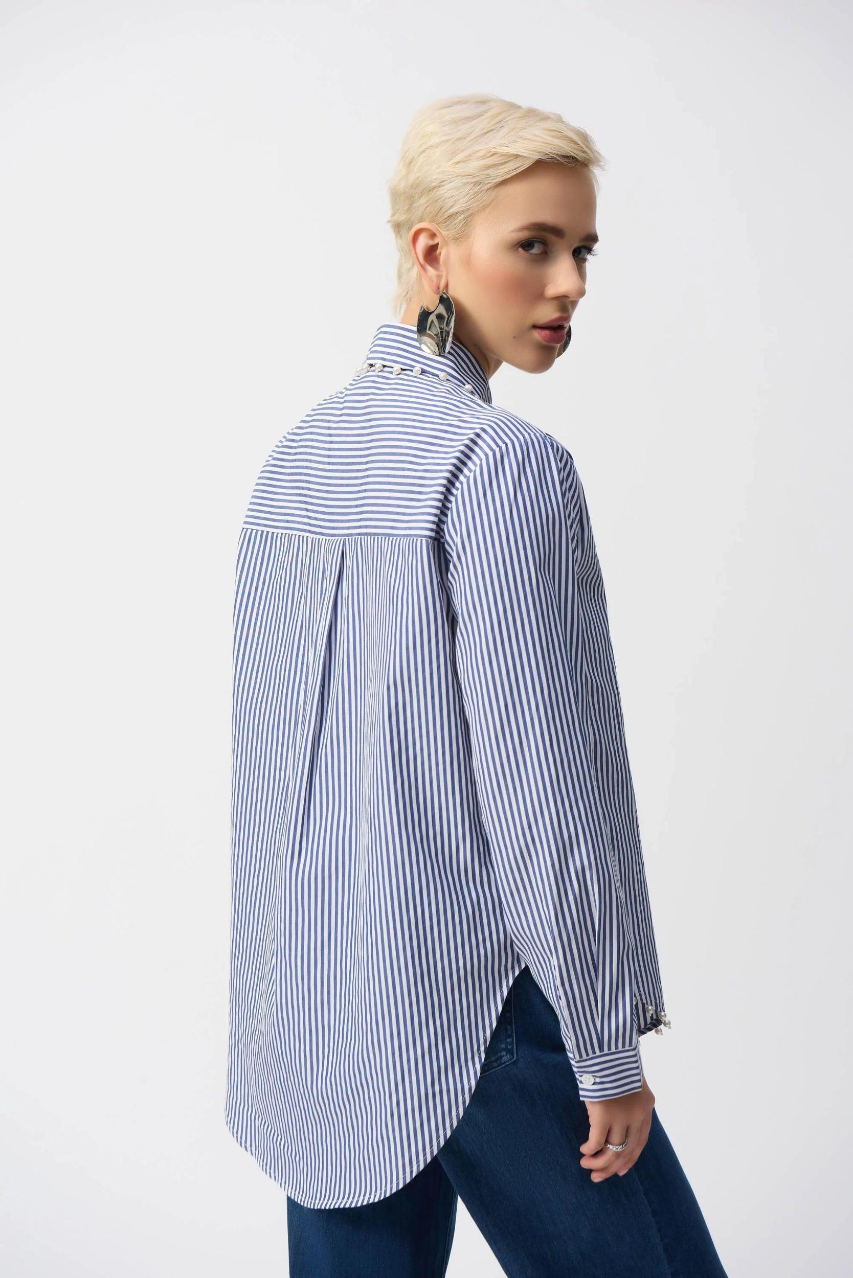 Striped Stretch Cotton Shirt Product Image