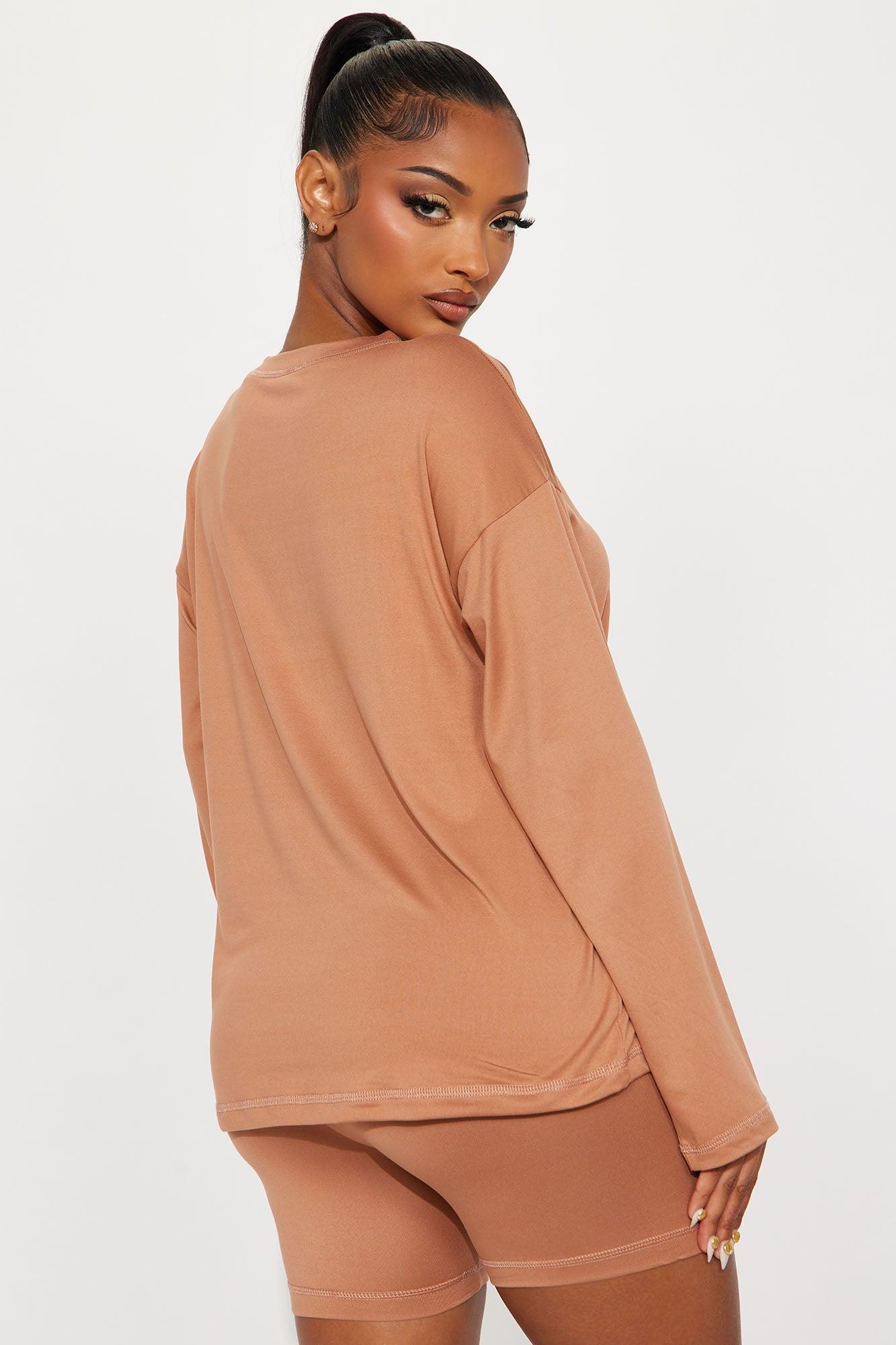 Me And You PJ Boxer Short Set - Mocha Female Product Image