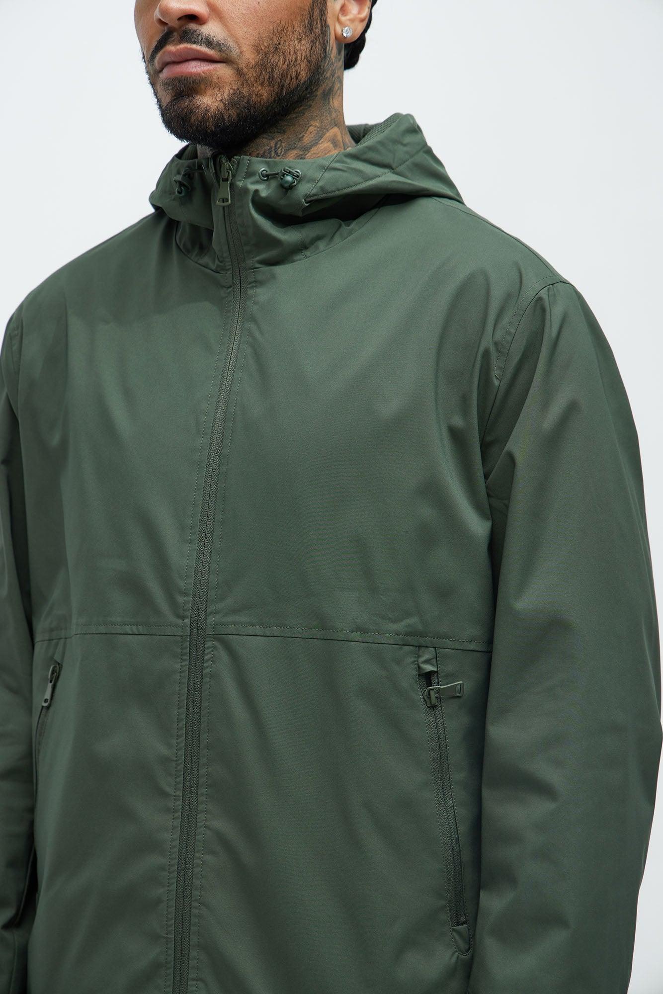 Never Worried Hooded Tech Jacket - Green Product Image