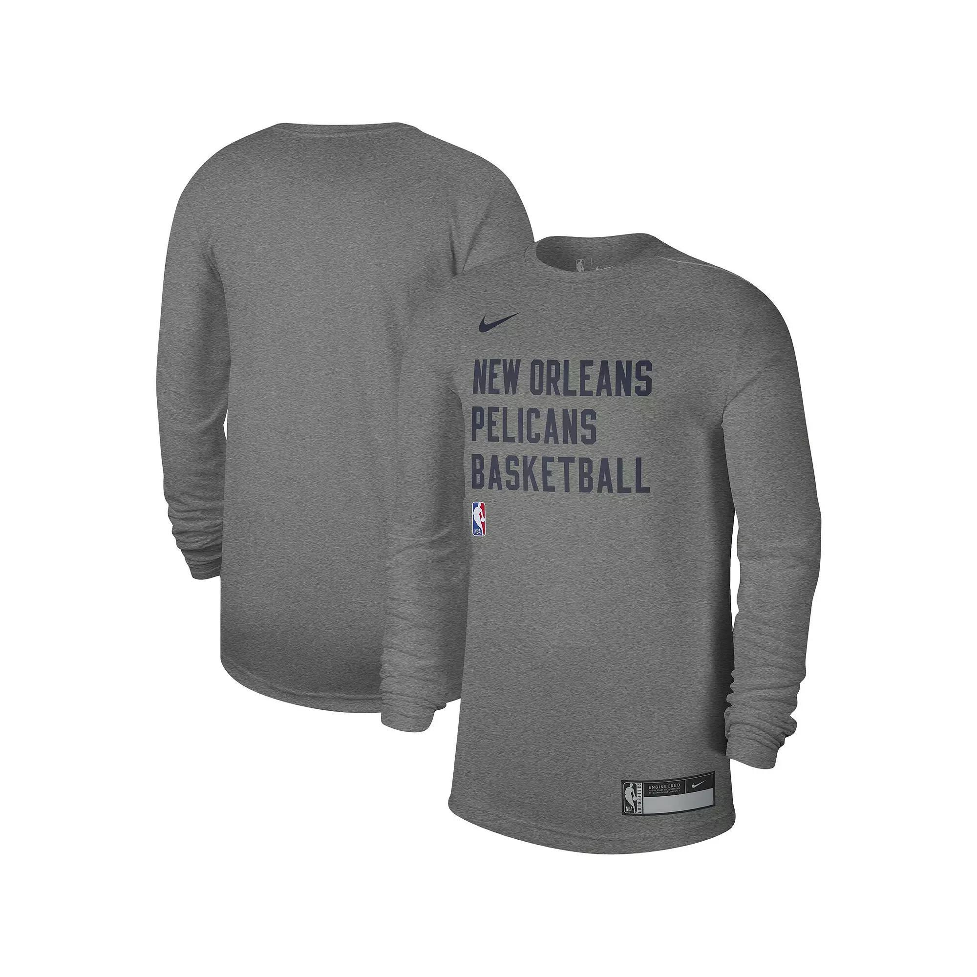 Unisex Nike Heather Gray Brooklyn Nets 2023/24 Legend On-Court Practice Long Sleeve T-Shirt, Men's, Size: XL, Grey Product Image
