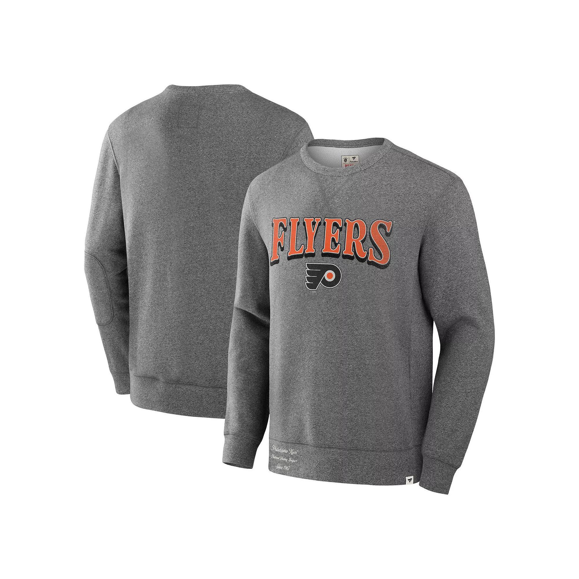 Men's Fanatics Heather Gray Philadelphia Flyers Decades Collection Legendary Fleece Pullover Sweatshirt, Size: Small, Fly Grey Product Image