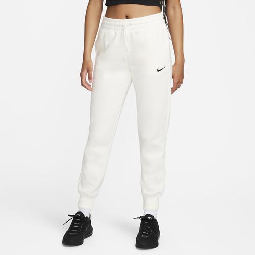 Nike Women's Sportswear Phoenix Fleece Mid-Rise Jogger Sweatpants in White/Sail Size 2XL Cotton/Polyester/Fleece Product Image