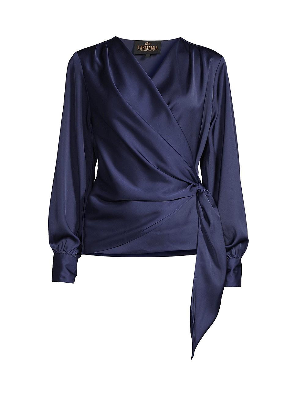 Womens Ines Draped Satin Blouse Product Image
