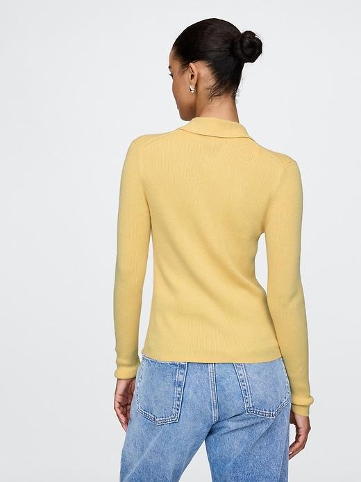 CashSoft Rib Polo Cardigan Product Image